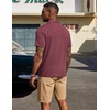 COOFANDY Mens Polo Shirts Short Sleeve Casual Summer Polo Tee Collared Tops | Button Collar,Soft Fabric,Casual Stylish,Classic Basic,Lightweight,Summer,Fashion,Golf(Dark Red)