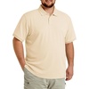 COOFANDY Men’s Big and Tall Polo Shirt Short Sleeve Cotton Pique Golf Shirt | Collared Polo, 2 Button Shirt, Breathable, Oversized, Casual, Work, Office, Outdoor Shirt for Men(Beige)