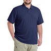 COOFANDY Men’s Big and Tall Polo Shirt Short Sleeve Cotton Pique Golf Shirt | Collared Polo, 2 Button Shirt, Breathable, Oversized, Casual, Work, Office, Outdoor Shirt for Men(Navy Blue)
