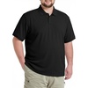 COOFANDY Men’s Big and Tall Polo Shirt Short Sleeve Cotton Pique Golf Shirt | Collared Polo, 2 Button Shirt, Breathable, Oversized, Casual, Work, Office, Outdoor Shirt for Men(Black)