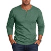 COOFANDY Mens Henley Shirt Long Sleeve Casual Stretch Solid T-Shirts Fashion Pullover Lightweight Fall Tops(Green)