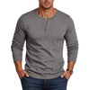 COOFANDY Mens Henley Shirt Long Sleeve Casual Stretch Solid T-Shirts Fashion Pullover Lightweight Fall Tops(Light Grey)
