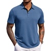 COOFANDY Mens Polo Shirts Short Sleeve Casual Summer Polo Tee Collared Tops | Button Collar,Soft Fabric,Casual Stylish,Classic Basic,Lightweight,Summer,Fashion,Golf(Navy Blue)