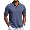 COOFANDY Mens Polo Shirts Short Sleeve Casual Summer Polo Tee Collared Tops | Button Collar,Soft Fabric,Casual Stylish,Classic Basic,Lightweight,Summer,Fashion,Golf(Navy Blue-new)
