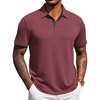 COOFANDY Mens Polo Shirts Short Sleeve Casual Summer Polo Tee Collared Tops | Button Collar,Soft Fabric,Casual Stylish,Classic Basic,Lightweight,Summer,Fashion,Golf(Dark Red)