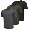 COOFANDY Men’s Workout T-Shirts 3 Pack Quick Dry Athletic T-Shirts | Moisture Wicking, Athletic Shirts, Crew Neck, Running, Gym, Casual, Sports Tees Tops Bulk,Breathable(Z-black/Army Green/Deep Grey-3 Pack)
