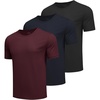 COOFANDY Men’s Workout T-Shirts 3 Pack Quick Dry Athletic T-Shirts | Moisture Wicking, Athletic Shirts, Crew Neck, Running, Gym, Casual, Sports Tees Tops Bulk,Breathable(A-black/Midnight Blue/Wine Red-3 Pack)