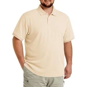 COOFANDY Men’s Big and Tall Polo Shirt Short Sleeve Cotton Pique Golf Shirt | Collared Polo, 2 Button Shirt, Breathable, Oversized, Casual, Work, Office, Outdoor Shirt for Men(Beige)