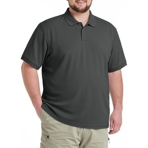 COOFANDY Men’s Big and Tall Polo Shirt Short Sleeve Cotton Pique Golf Shirt | Collared Polo, 2 Button Shirt, Breathable, Oversized, Casual, Work, Office, Outdoor Shirt for Men(Dark Grey)