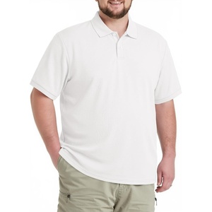 COOFANDY Men’s Big and Tall Polo Shirt Short Sleeve Cotton Pique Golf Shirt | Collared Polo, 2 Button Shirt, Breathable, Oversized, Casual, Work, Office, Outdoor Shirt for Men(White)