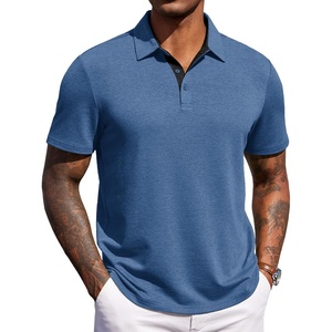 COOFANDY Mens Polo Shirts Short Sleeve Casual Summer Polo Tee Collared Tops | Button Collar,Soft Fabric,Casual Stylish,Classic Basic,Lightweight,Summer,Fashion,Golf(Navy Blue)