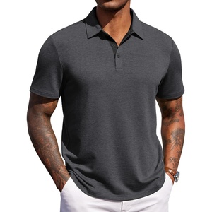 COOFANDY Mens Polo Shirts Short Sleeve Casual Summer Polo Tee Collared Tops | Button Collar,Soft Fabric,Casual Stylish,Classic Basic,Lightweight,Summer,Fashion,Golf(Dark Grey)