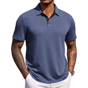 COOFANDY Mens Polo Shirts Short Sleeve Casual Summer Polo Tee Collared Tops | Button Collar,Soft Fabric,Casual Stylish,Classic Basic,Lightweight,Summer,Fashion,Golf(Navy Blue-new)