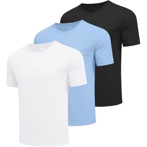 COOFANDY Men’s Workout T-Shirts 3 Pack Quick Dry Athletic T-Shirts | Moisture Wicking, Athletic Shirts, Crew Neck, Running, Gym, Casual, Sports Tees Tops Bulk,Breathable(Z-black/White/Blue-3 Pack)