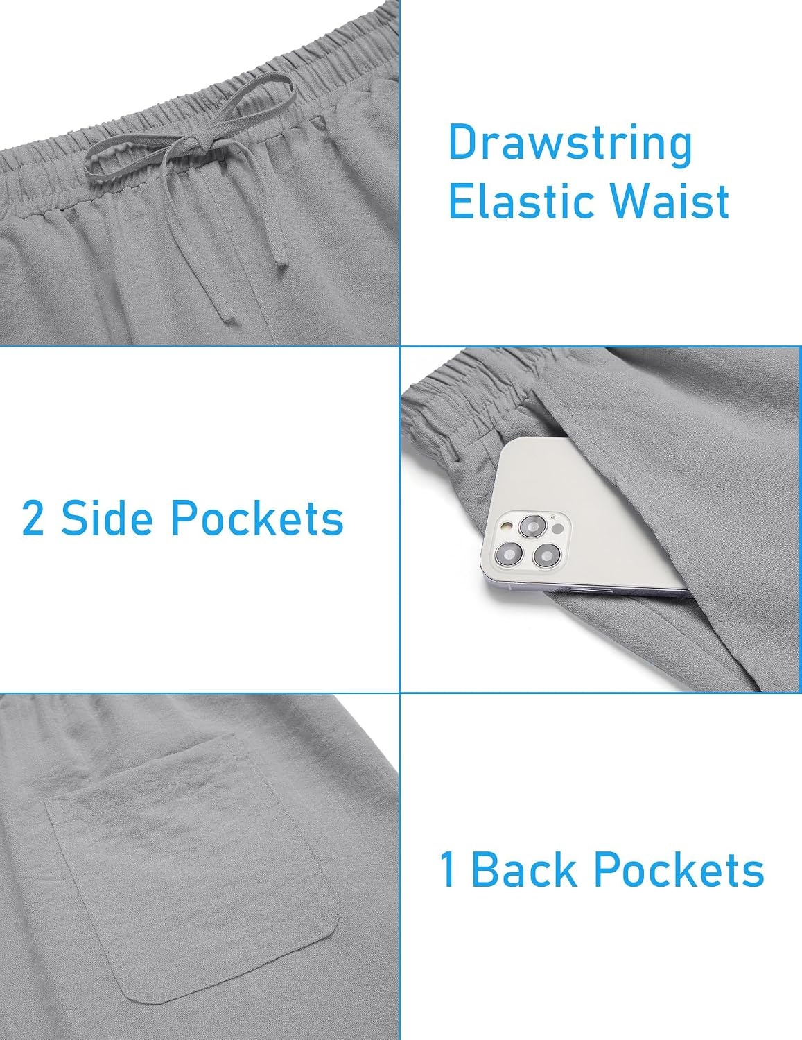 image:imageCOOFANDY Mens 2 Pieces Linen Set Henley Shirt Short Sleeve and Shorts Short Sets 2 Pieces Outfits Button Closure Lightweight Breathable Summer Beach Yoga Matching SetsLight Grey