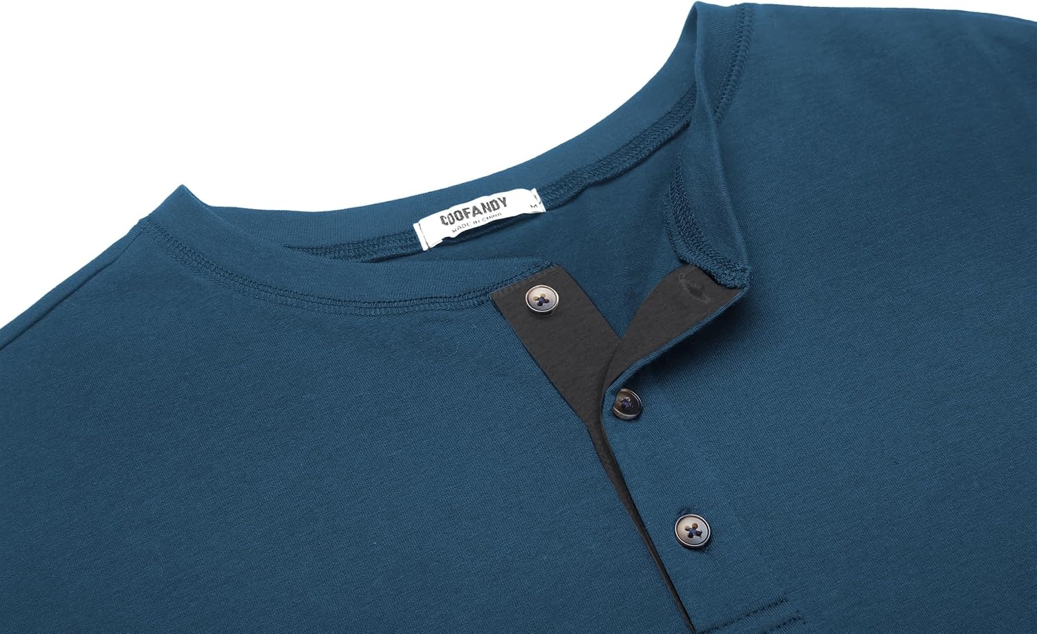 image:imageCOOFANDY Mens Long Sleeve Henley Shirts Cotton TShirts Casual Pullover Shirt Soft Stretch Basic Tees Fall TopsDark Blue