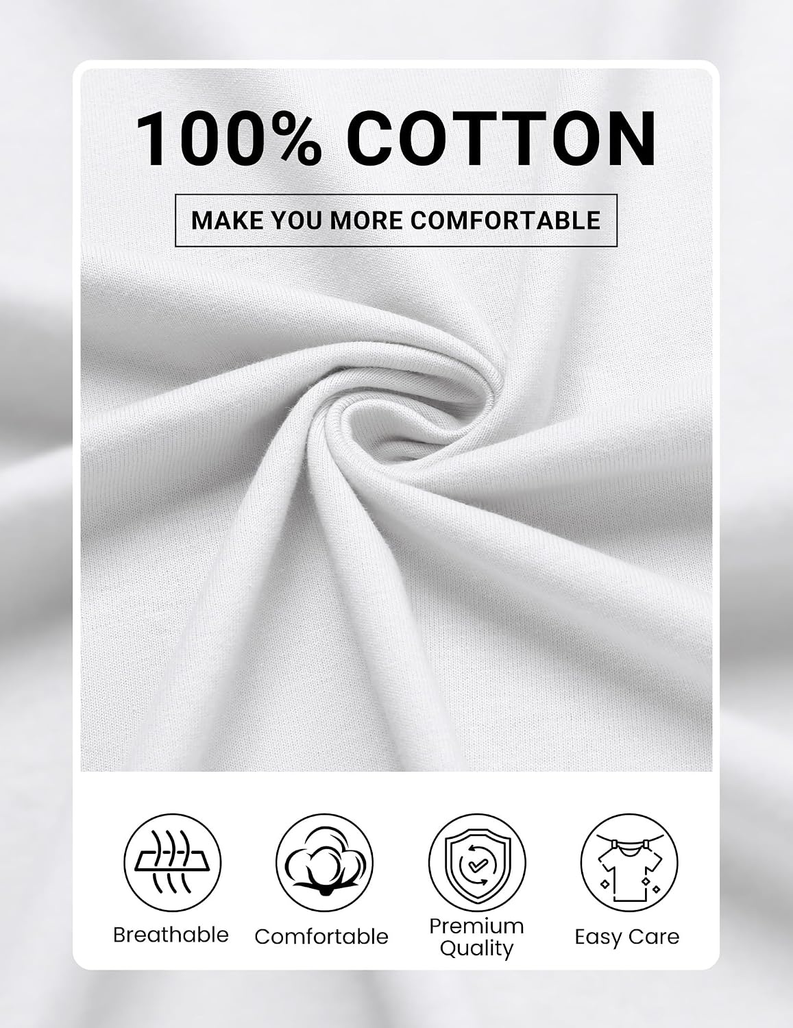 image:imageCOOFANDY Mens Long Sleeve Shirts Crew Neck Cotton TShirt Casual Shirts Cotton Fabric Comfortable and Breathable for Daily Wear Ribbed Crew Neck reinforced with DoubleNeedle TopstitchingAll White