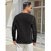 COOFANDY Men’s Henley Shirts Long Sleeve Casual T-Shirts Lightweight Tee | Maverick Slub,Lightweight,Classic,Soft Stretch,Casual,Fashion(01-black)