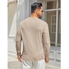COOFANDY Men’s Henley Shirts Long Sleeve Casual T-Shirts Lightweight Tee | Maverick Slub,Lightweight,Classic,Soft Stretch,Casual,Fashion(01-light Khaki)