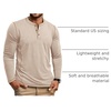 COOFANDY Men’s Henley Shirts Long Sleeve Casual T-Shirts Lightweight Tee | Maverick Slub,Lightweight,Classic,Soft Stretch,Casual,Fashion(01-light Khaki)