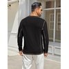 COOFANDY Men’s Henley Shirts Long Sleeve Casual T-Shirts Lightweight Tee | Maverick Slub,Lightweight,Classic,Soft Stretch,Casual,Fashion(02-black)