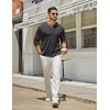 COOFANDY Men’s Henley Shirts Long Sleeve Casual T-Shirts Lightweight Tee | Maverick Slub,Lightweight,Classic,Soft Stretch,Casual,Fashion(02-dark Gray)