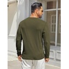COOFANDY Men’s Henley Shirts Long Sleeve Casual T-Shirts Lightweight Tee | Maverick Slub,Lightweight,Classic,Soft Stretch,Casual,Fashion(Army Green)