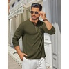 COOFANDY Men’s Henley Shirts Long Sleeve Casual T-Shirts Lightweight Tee | Maverick Slub,Lightweight,Classic,Soft Stretch,Casual,Fashion(Army Green)
