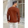 COOFANDY Men’s Henley Shirts Long Sleeve Casual T-Shirts Lightweight Tee | Maverick Slub,Lightweight,Classic,Soft Stretch,Casual,Fashion(Caramel)