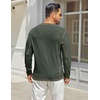 COOFANDY Men’s Henley Shirts Long Sleeve Casual T-Shirts Lightweight Tee | Maverick Slub,Lightweight,Classic,Soft Stretch,Casual,Fashion(Dark Army Green)