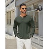 COOFANDY Men’s Henley Shirts Long Sleeve Casual T-Shirts Lightweight Tee | Maverick Slub,Lightweight,Classic,Soft Stretch,Casual,Fashion(Dark Army Green)