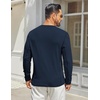 COOFANDY Men’s Henley Shirts Long Sleeve Casual T-Shirts Lightweight Tee | Maverick Slub,Lightweight,Classic,Soft Stretch,Casual,Fashion(Navy Blue)