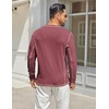 COOFANDY Men’s Henley Shirts Long Sleeve Casual T-Shirts Lightweight Tee | Maverick Slub,Lightweight,Classic,Soft Stretch,Casual,Fashion(Wine Red)