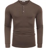 COOFANDY Men’s Long Sleeve Henley Shirts Cotton T-Shirts Casual Pullover Shirt Soft Stretch Basic Tees Fall Tops(Caramel Brown)