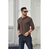 COOFANDY Men’s Long Sleeve Henley Shirts Cotton T-Shirts Casual Pullover Shirt Soft Stretch Basic Tees Fall Tops(Caramel Brown)