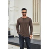 COOFANDY Men’s Long Sleeve Henley Shirts Cotton T-Shirts Casual Pullover Shirt Soft Stretch Basic Tees Fall Tops(Caramel Brown)