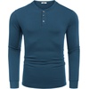 COOFANDY Men’s Long Sleeve Henley Shirts Cotton T-Shirts Casual Pullover Shirt Soft Stretch Basic Tees Fall Tops(Dark Blue)