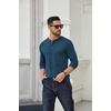 COOFANDY Men’s Long Sleeve Henley Shirts Cotton T-Shirts Casual Pullover Shirt Soft Stretch Basic Tees Fall Tops(Dark Blue)