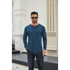 COOFANDY Men’s Long Sleeve Henley Shirts Cotton T-Shirts Casual Pullover Shirt Soft Stretch Basic Tees Fall Tops(Dark Blue)
