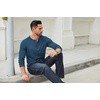 COOFANDY Men’s Long Sleeve Henley Shirts Cotton T-Shirts Casual Pullover Shirt Soft Stretch Basic Tees Fall Tops(Dark Blue)