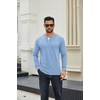 COOFANDY Men’s Long Sleeve Henley Shirts Cotton T-Shirts Casual Pullover Shirt Soft Stretch Basic Tees Fall Tops(Sapphire)