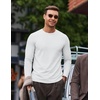 COOFANDY Mens Long Sleeve Muscle T Shirts Slim Fit Casual Crew Neck Ribbed Tee Shirts(White)