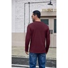 COOFANDY Men’s Long Sleeve Shirts Crew Neck Cotton T-Shirt Casual Shirts | Cotton Fabric, Comfortable and Breathable for Daily Wear, Ribbed Crew Neck, reinforced with Double-Needle Topstitching(Dark Red)