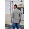 COOFANDY Men’s Long Sleeve Shirts Crew Neck Cotton T-Shirt Casual Shirts | Cotton Fabric, Comfortable and Breathable for Daily Wear, Ribbed Crew Neck, reinforced with Double-Needle Topstitching(Light Grey)