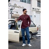 COOFANDY Men’s Long Sleeve Shirts Crew Neck Cotton T-Shirt Casual Shirts | Cotton Fabric, Comfortable and Breathable for Daily Wear, Ribbed Crew Neck, reinforced with Double-Needle Topstitching(Dark Red)