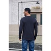COOFANDY Men’s Long Sleeve Shirts Crew Neck Cotton T-Shirt Casual Shirts | Cotton Fabric, Comfortable and Breathable for Daily Wear, Ribbed Crew Neck, reinforced with Double-Needle Topstitching(Navy)