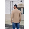 COOFANDY Men’s Long Sleeve Shirts Crew Neck Cotton T-Shirt Casual Shirts | Cotton Fabric, Comfortable and Breathable for Daily Wear, Ribbed Crew Neck, reinforced with Double-Needle Topstitching(Khaki)