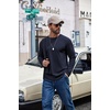 COOFANDY Men’s Long Sleeve Shirts Crew Neck Cotton T-Shirt Casual Shirts | Cotton Fabric, Comfortable and Breathable for Daily Wear, Ribbed Crew Neck, reinforced with Double-Needle Topstitching(Navy)