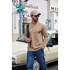 COOFANDY Men’s Long Sleeve Shirts Crew Neck Cotton T-Shirt Casual Shirts | Cotton Fabric, Comfortable and Breathable for Daily Wear, Ribbed Crew Neck, reinforced with Double-Needle Topstitching(Khaki)