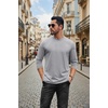 COOFANDY Mens Long Sleeve Tee Shirts Stretch Crew Neck Thermal Shirts Casual T Shirts for Men(Heather Grey)